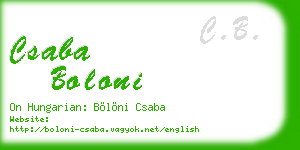 csaba boloni business card